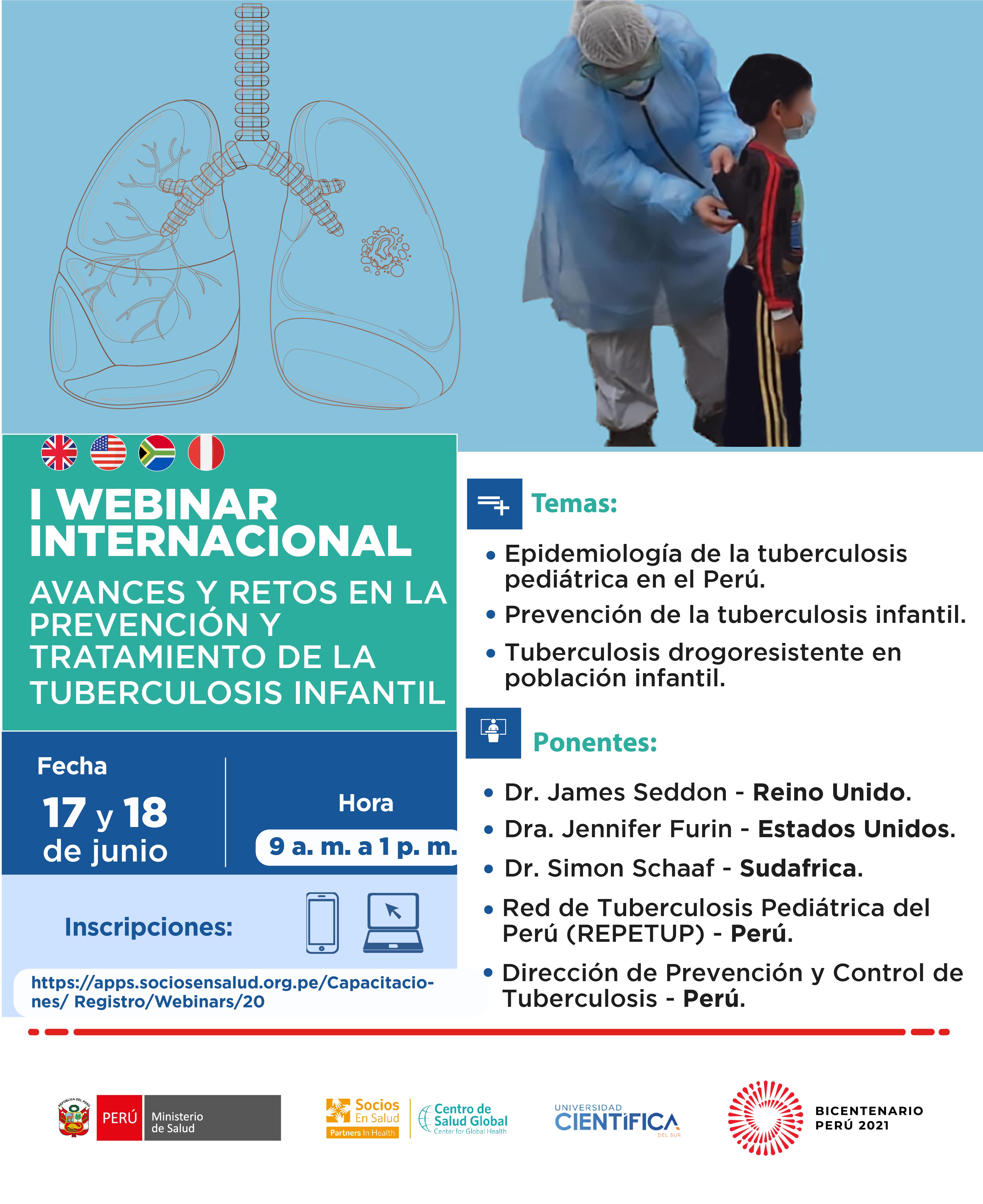 I WEBINAR INTERNACIONAL – AVANCES y RETOS EN LA PREVENCIÓN Y TRATAMIENTO DE LA TUBERCULOSIS INFANTIL
